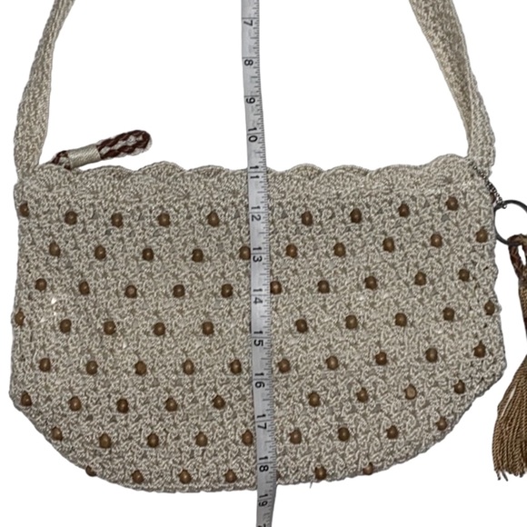 The Sak Tan/Cream Crochet Beaded Shoulder Bag - Picture 12 of 15